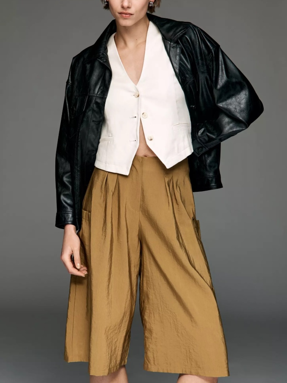 Anthropologie Maeve Wide Leg Cargo Culotte Pants L Tall NWT